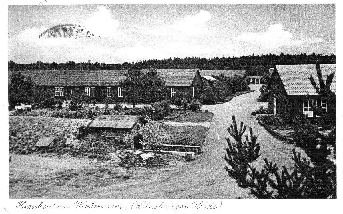 Ansichtskarte Krankenhaus Wintermoor mit Keller vor Baracken - 145 Verlag Rud. Reher - vor 1950