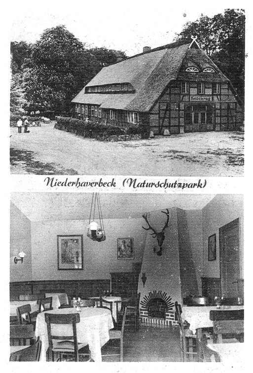Heidekrug Wilh. Menke in Niederhaverbeck - Ansichtskarte von Rud. Reher Verlag um 1954