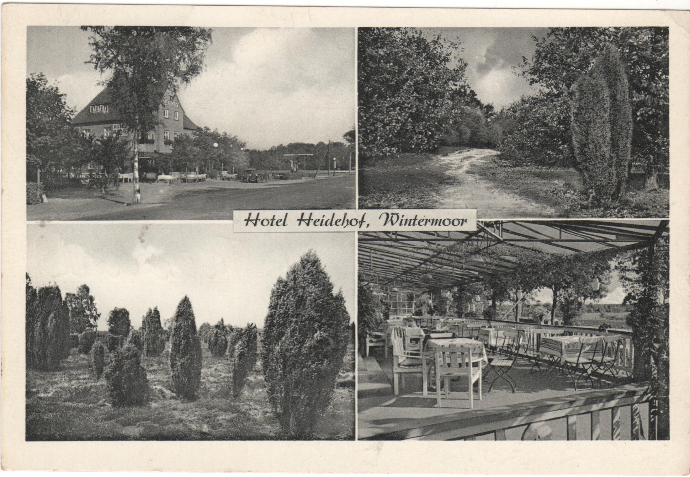 Hotel Heidehof Wintermoor Ebeling, Ansichtskarte 5a Reher, gelaufen 1957