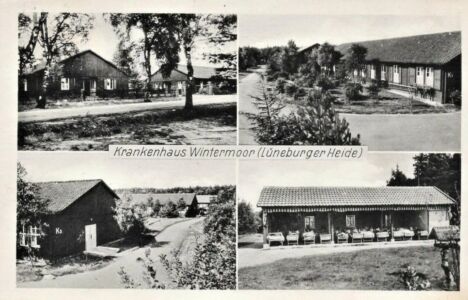 Ansichtskarte Krankenhaus Wintermoor mit Liegehalle um 1953