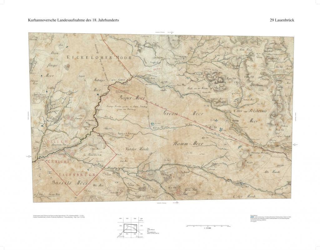 Wintermoor auf der Karte Kurhannoversche Landesaufnahme von 1770, Blatt Lauenbrück HL029, Quelle: Auszug aus den Geobasisdaten der Niedersächsischen Vermessungs- und Katasterverwaltung, LGLN (www.lgln.de)