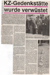 Heidekurier vom 14.11.1993: KZ-Gedenkstätte wurde verwüstet