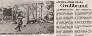 Böhme-Zeitung vom 15.12.1994: Großbrand in Wintermoor